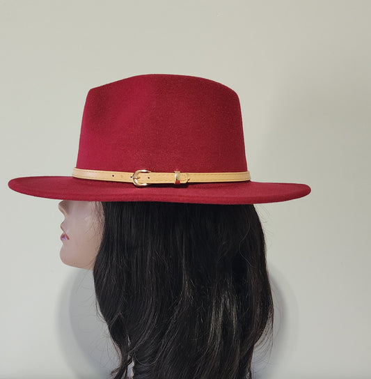 SOLID BURGUNDY FEDORA