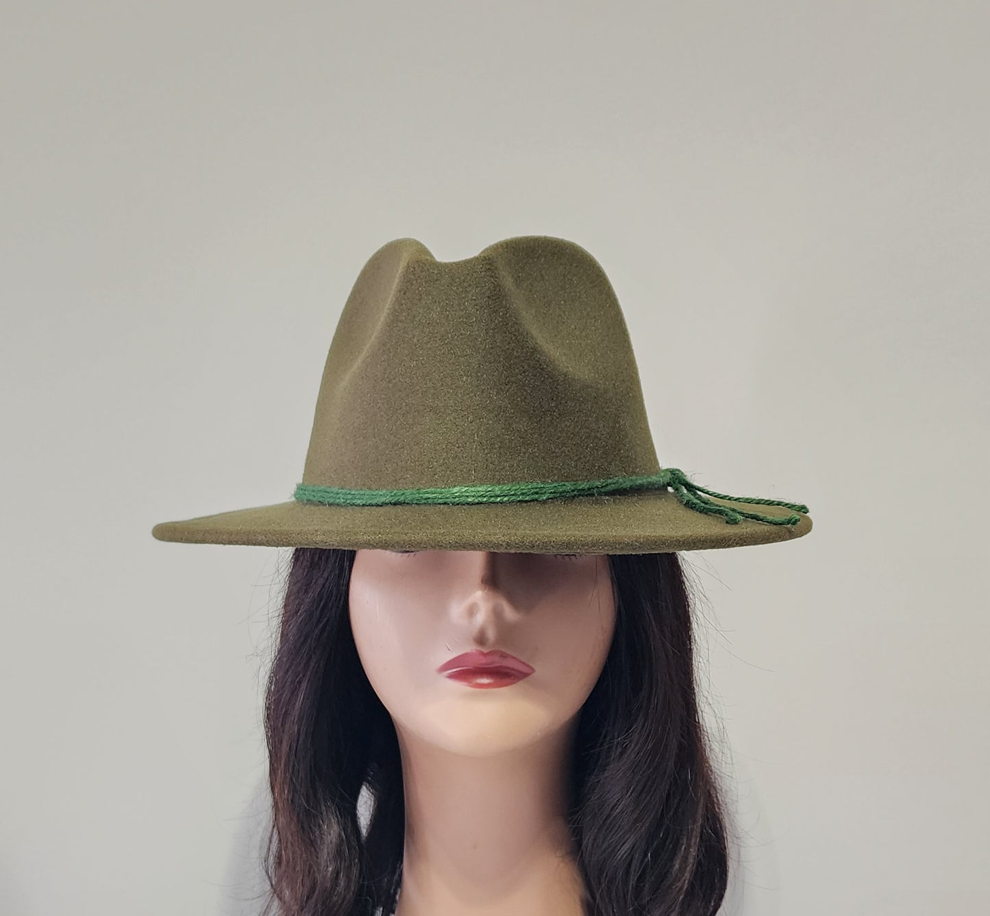 SOLID FOREST GREEN FEDORA