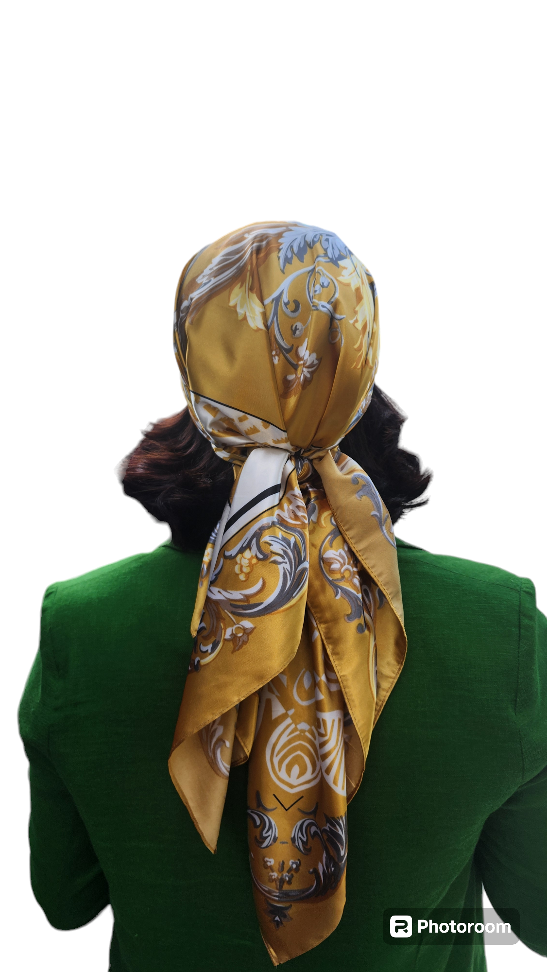 Women Vintage Floral Print Bandana - Yellow