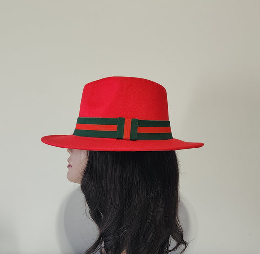 FEDORA WITH STRIPE BANDS