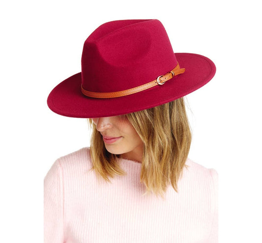 SOLID BURGUNDY FEDORA