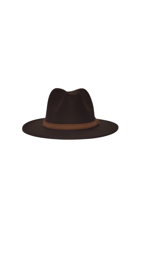 SOLID CHOCOLATE BROWN FEDORA