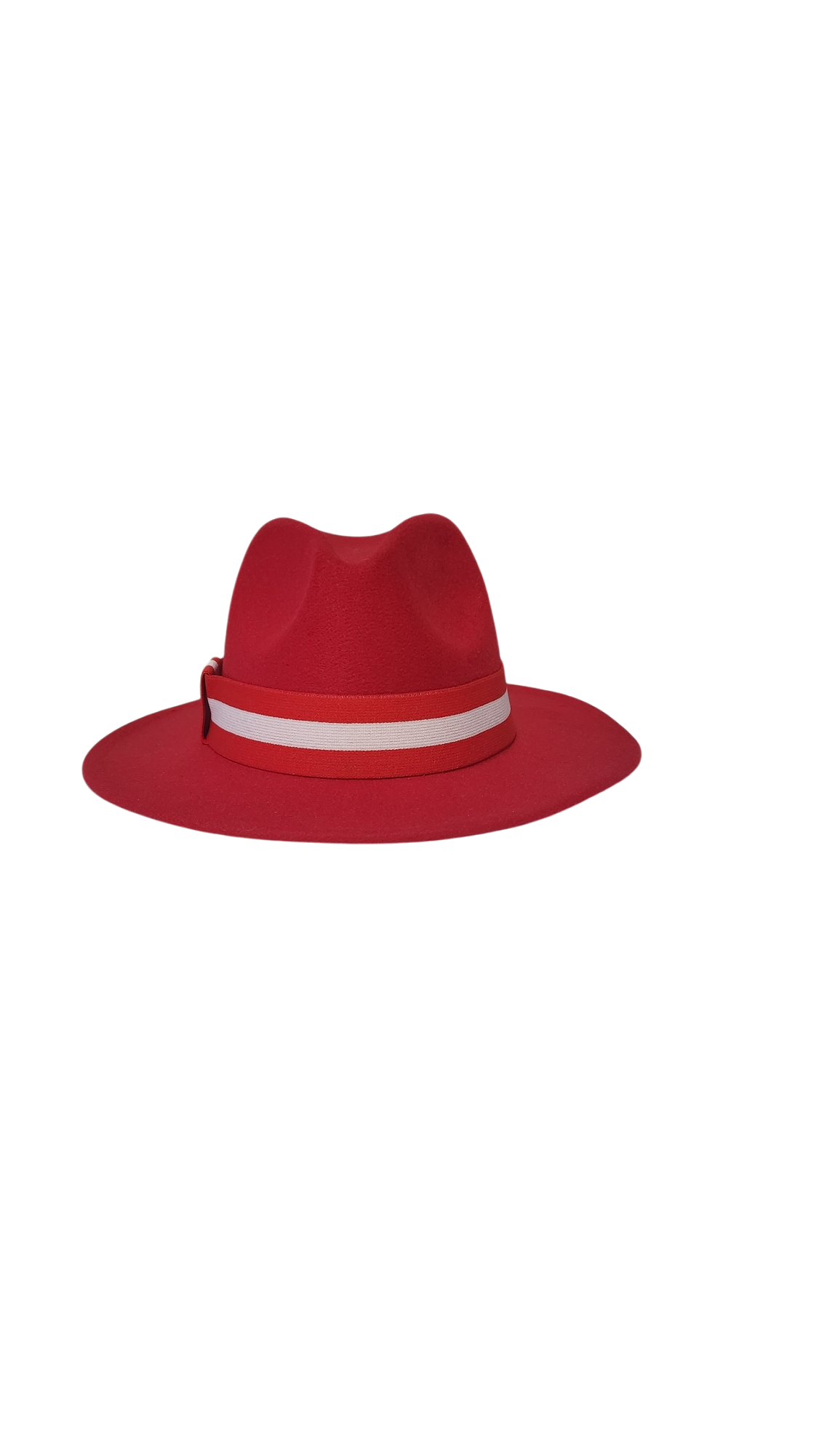 SOLID RED FEDORA STRIPE BAND