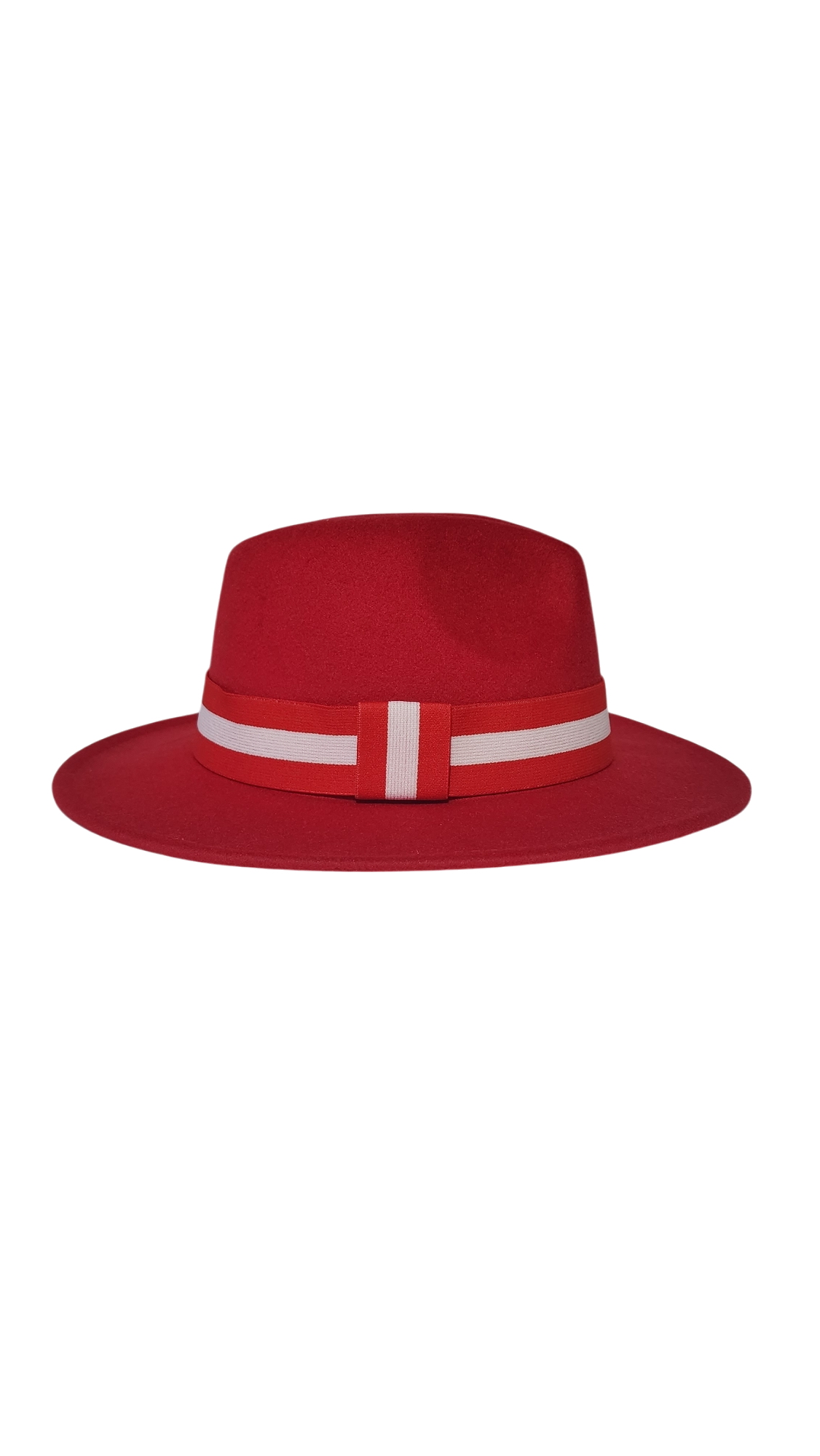 SOLID RED FEDORA STRIPE BAND