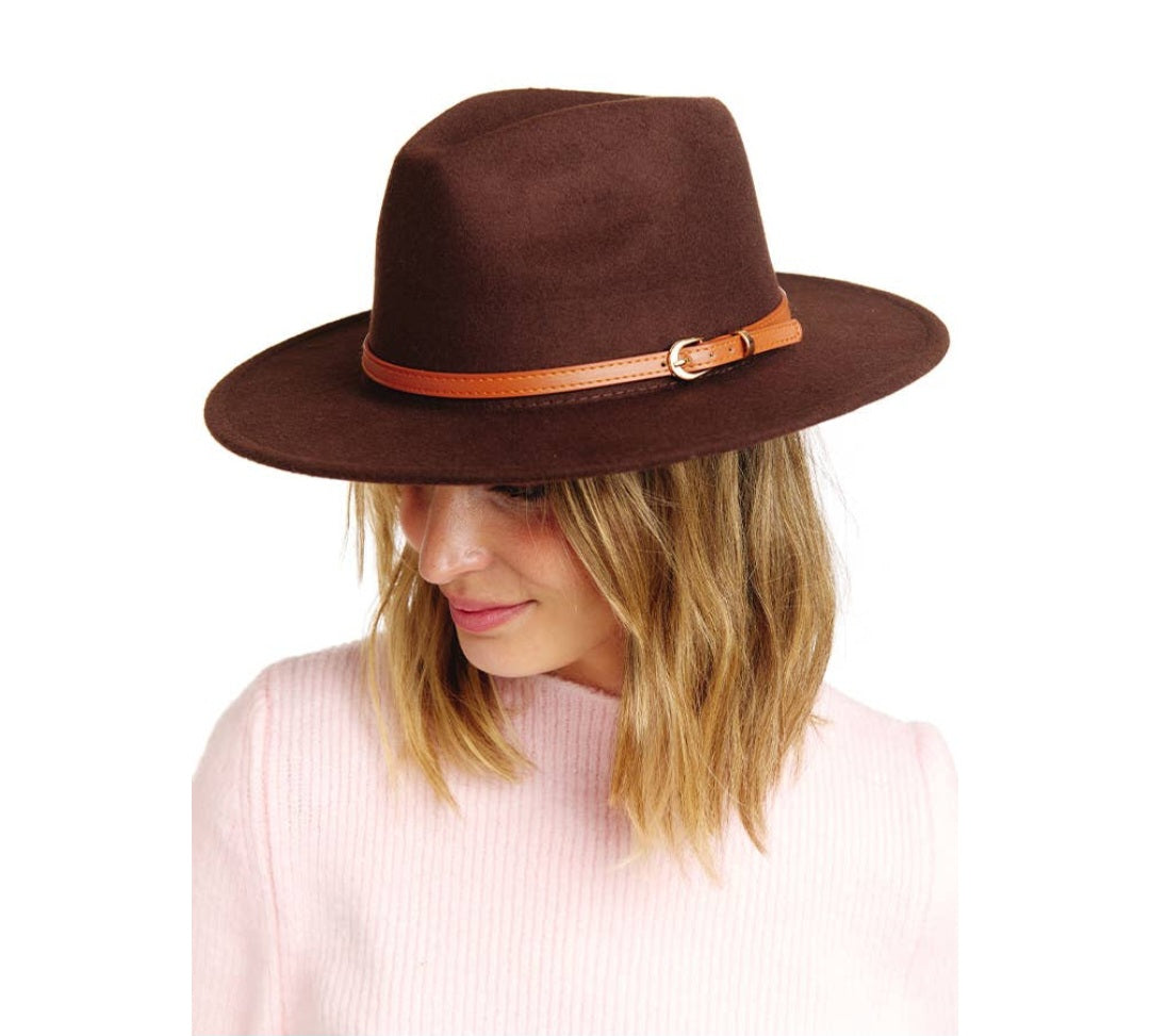 SOLID CHOCOLATE FEDORA