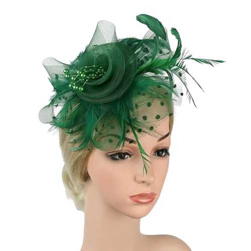 WOMEN FASCINATORY HEADWEAR - GREEN