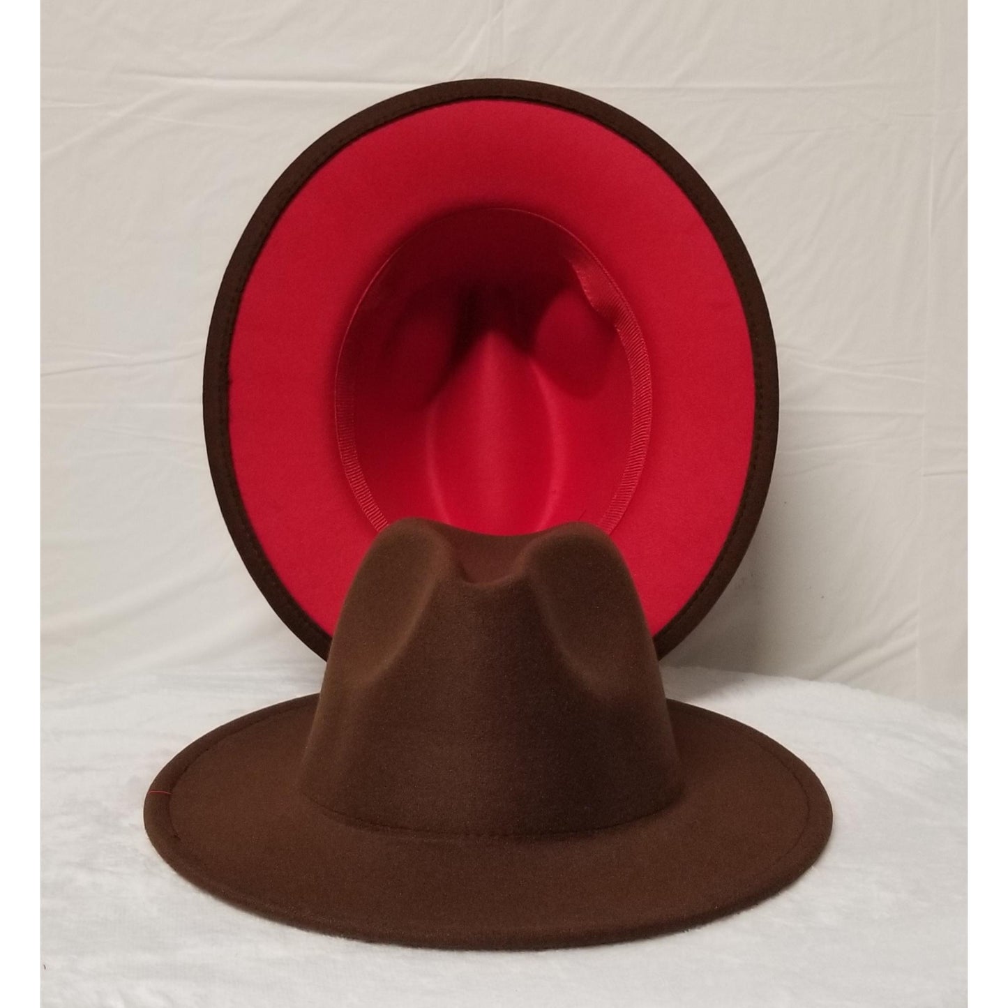 CHOCOLATE RED BOTTOM FEDORA