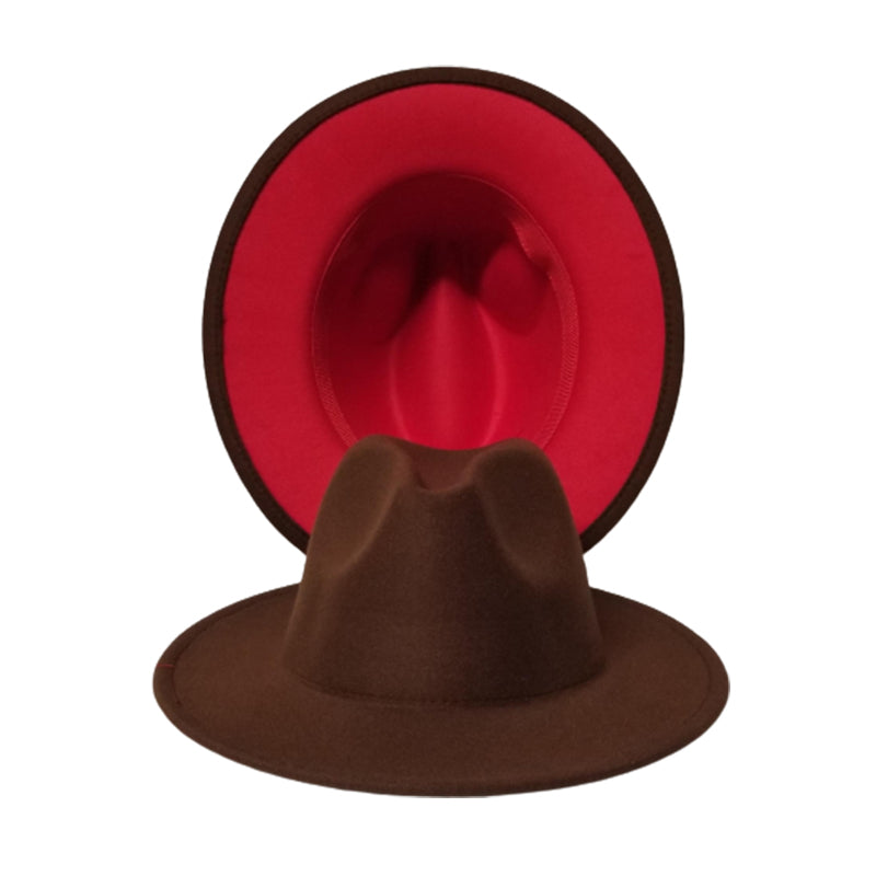 CHOCOLATE RED BOTTOM FEDORA