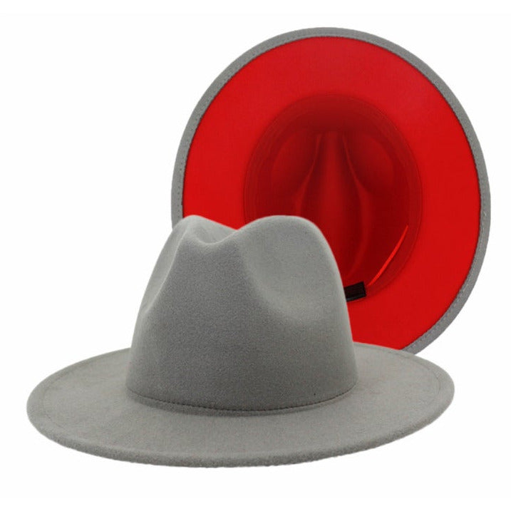 GREY RED BOTTOM FEDORA