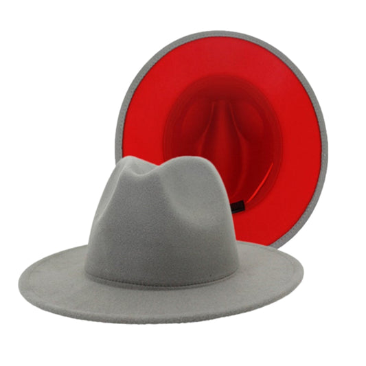 GREY RED BOTTOM FEDORA