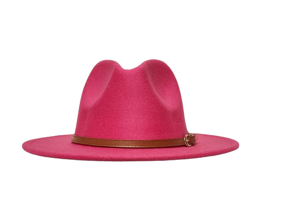 SOLID PINK FEDORA