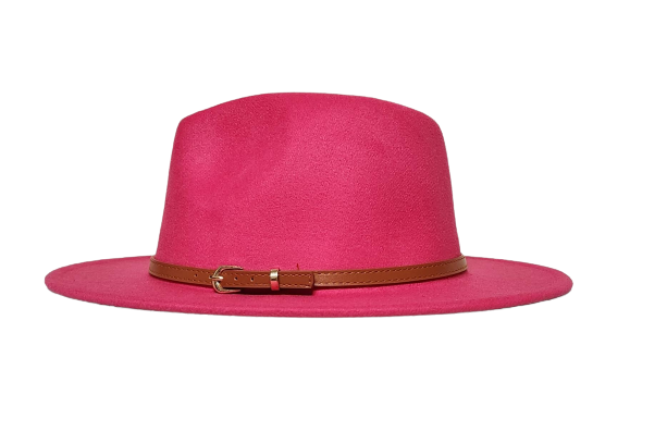 SOLID PINK FEDORA