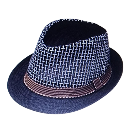 MEN TAPE DECOR STRAW HAT BLACK