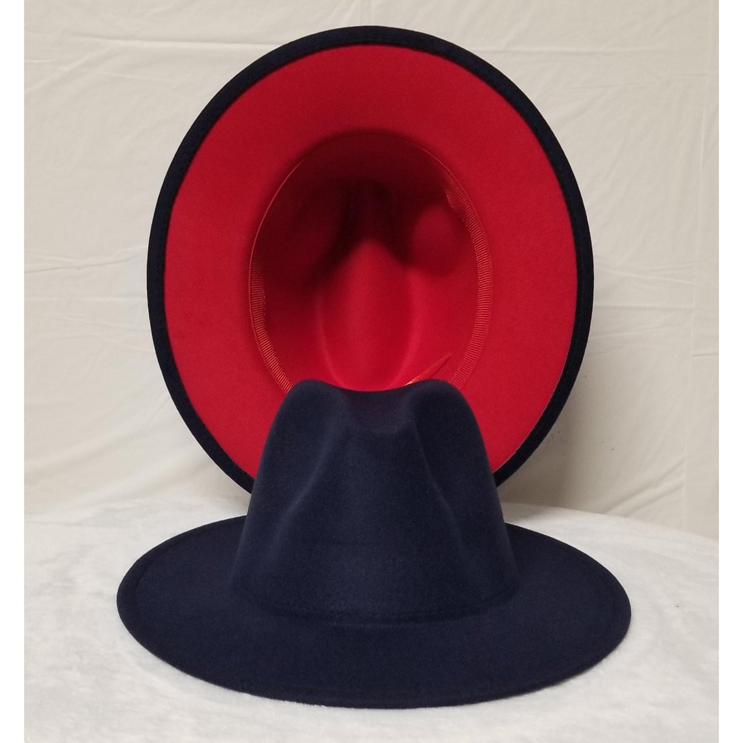 NAVY RED BOTTOM FEDORA