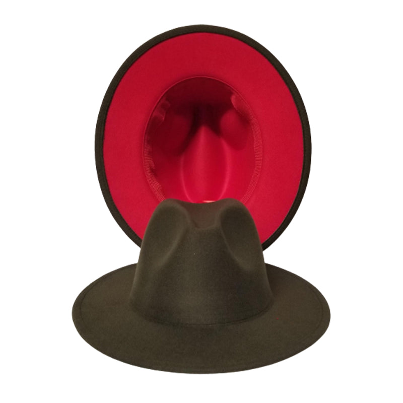 OLIVE RED BOTTOM FEDORA