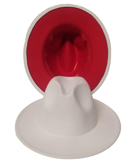 WHITE RED BOTTOM FEDORA